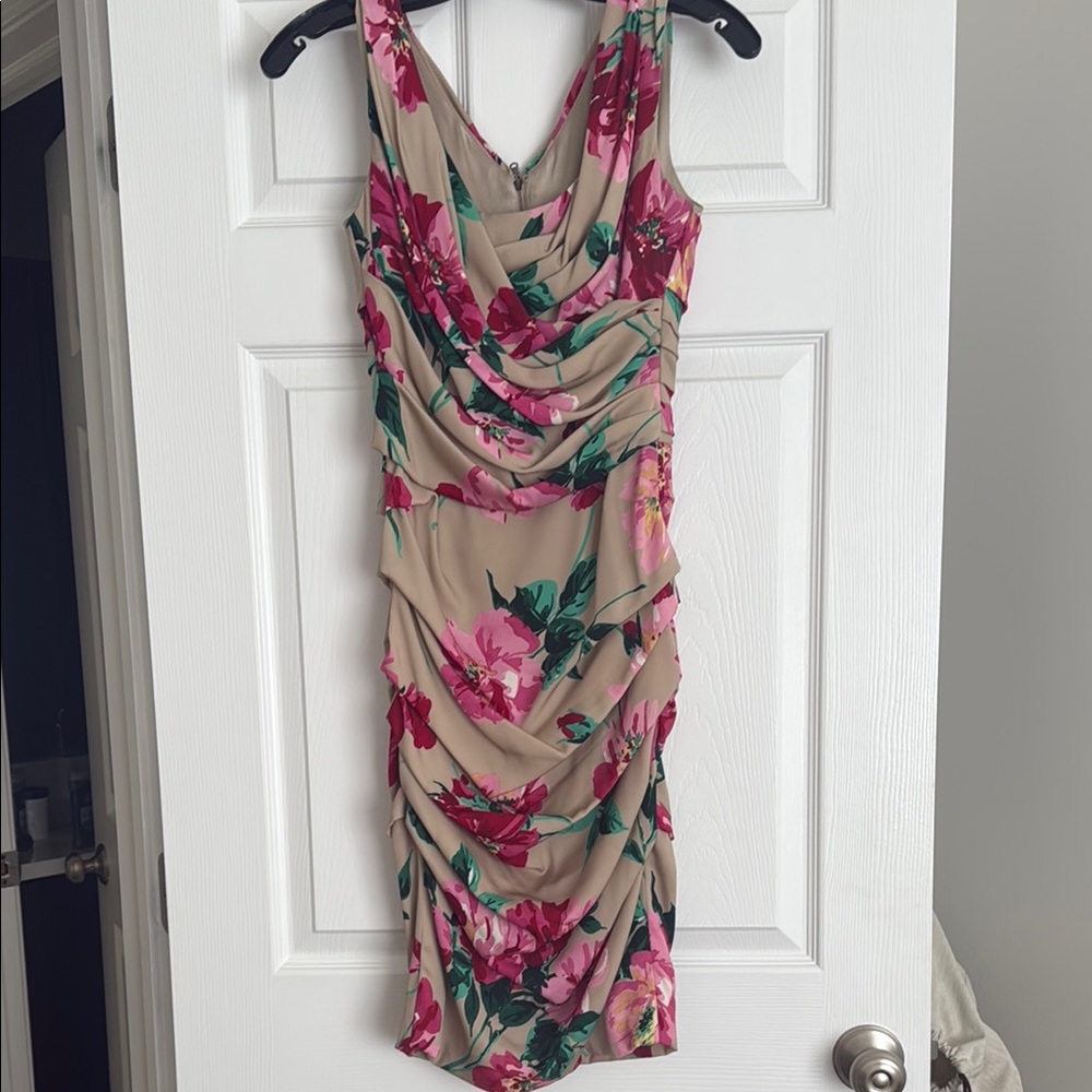 SOLD.  DOLCE & GABBANA Floral Sleeveless Dress - Pink and Green